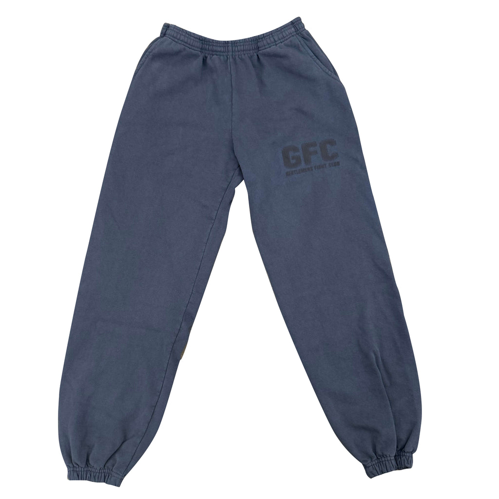 GFC BEHIND THE GLASS Sweatpants Dusty Navy 14oz Heavy Fleece PRINTED