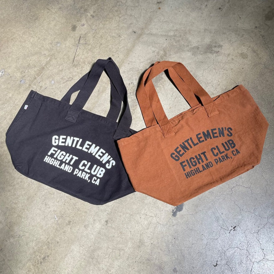 Two Colorways.  Black with white print and workwear brown with black print.